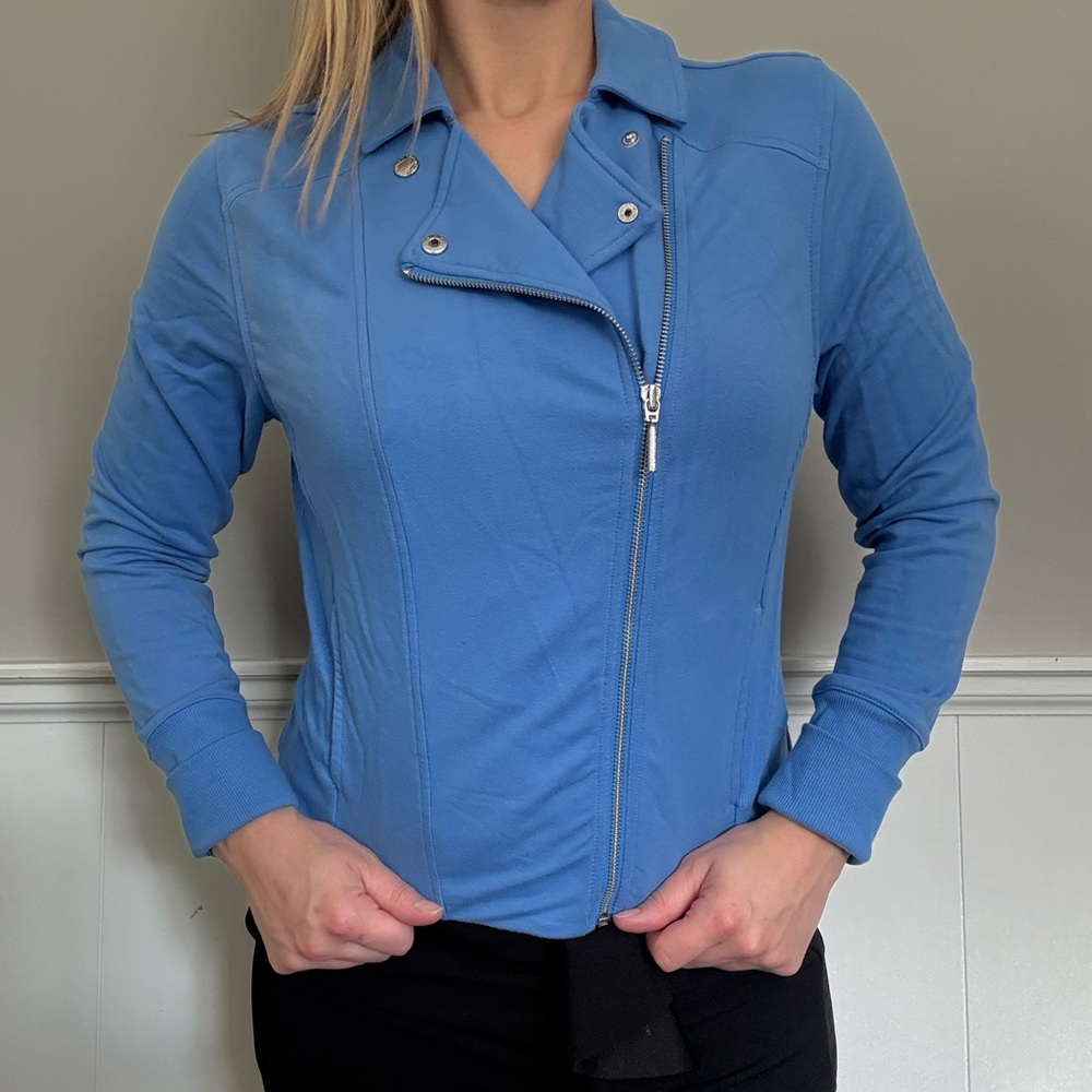 H by Halston Women's Blue Bomber Jacket